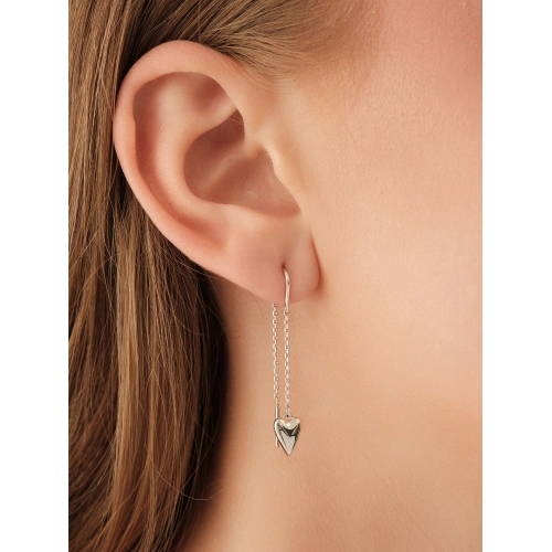 Серьги продевки из белого золота 585 пробы