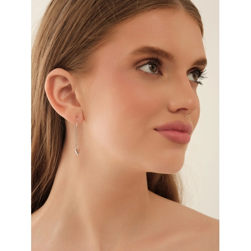 Серьги продевки из белого золота 585 пробы