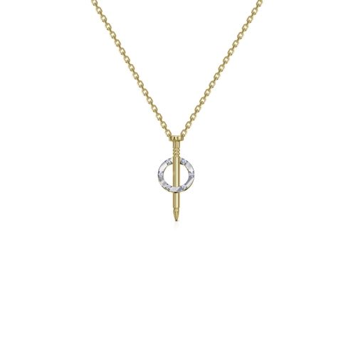 Колье из желтого золота 585 пробы с фианитами