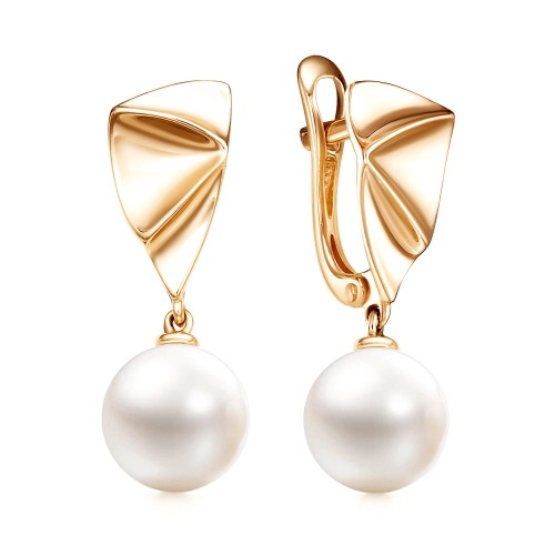 Серьги из золота 585 пробы с жемчугом