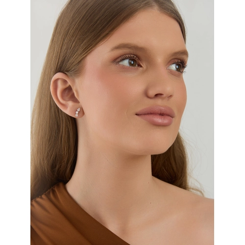 Серьги пусеты из золота 585 пробы с фианитами