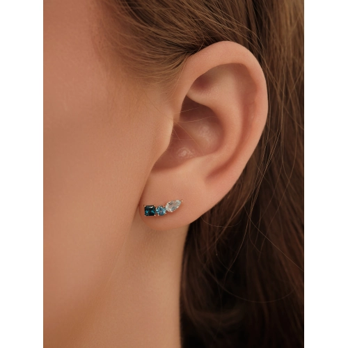 Пусеты (585) топаз-лондон, топаз