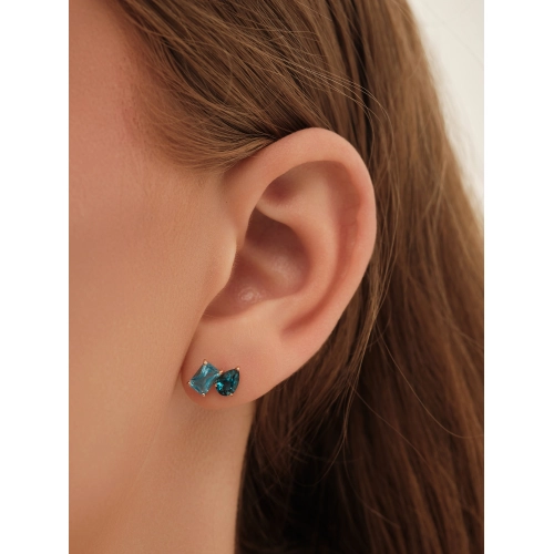 Пусеты (585) топаз-лондон, топаз