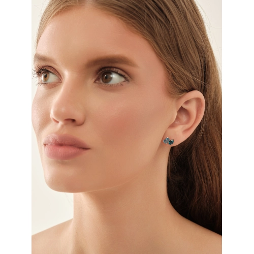 Пусеты (585) топаз-лондон, топаз