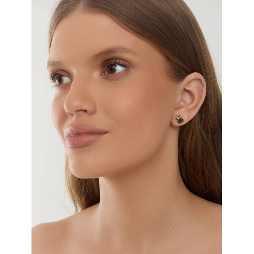 Пусеты (585 ж) аметист зеленый, турмалин ситалл