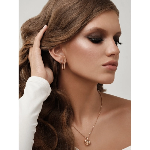 Серьги из золота 585 пробы с фианитами