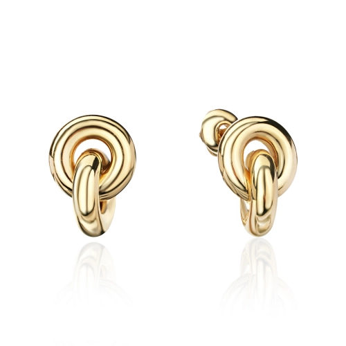 Серьги пусеты из желтого золота 585 пробы