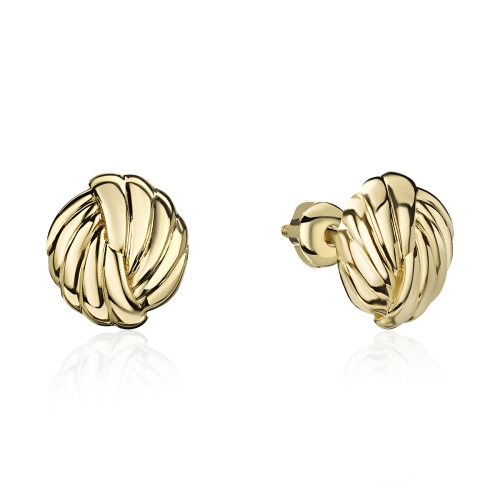 Серьги пусеты из желтого золота 585 пробы