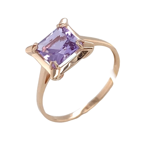 Кольцо из золота 585 пробы с аметистом