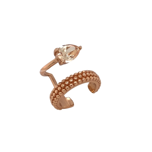 Серьга (925 п) цветной фианит каффа