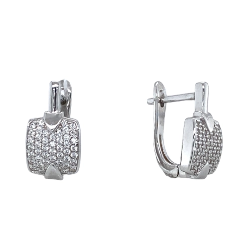 Серьги из серебра 925 пробы с фианитами