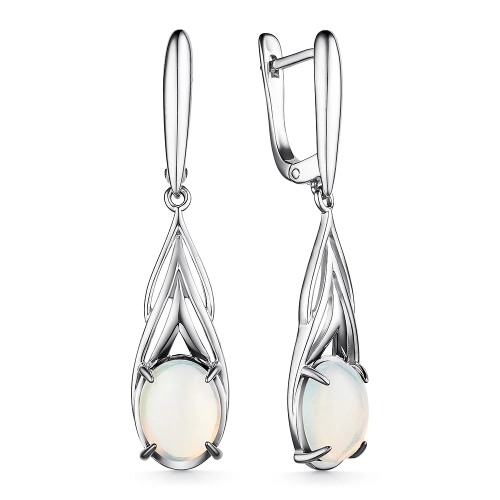 Серьги из серебра 925 пробы с лунным камнем
