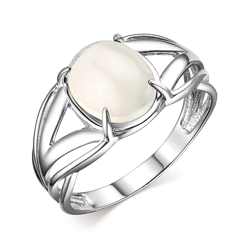 Кольцо из серебра 925 пробы с лунным камнем