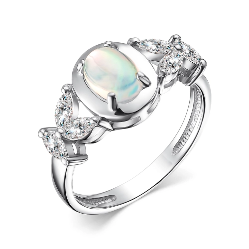 Кольцо (925) опал, фианит