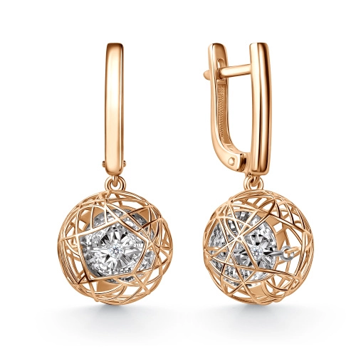 Серьги из золота 585 пробы с бриллиантами