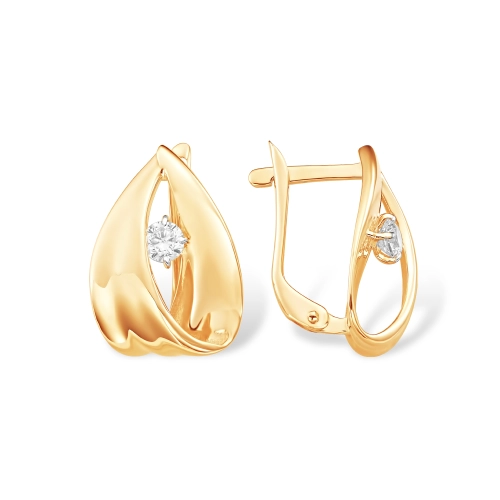 Серьги из золота 585 пробы с фианитами