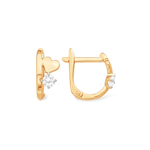 Серьги из золота 585 пробы с фианитами