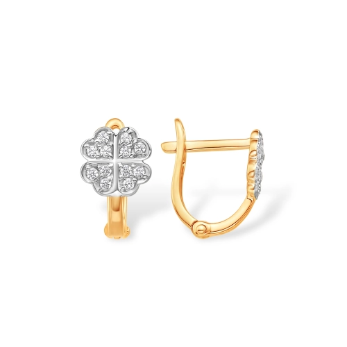 Серьги из золота 585 пробы с фианитами