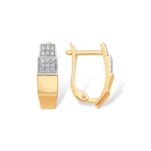 Серьги из золота 585 пробы с фианитами