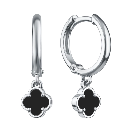 Серьги из серебра 925 пробы с ониксом