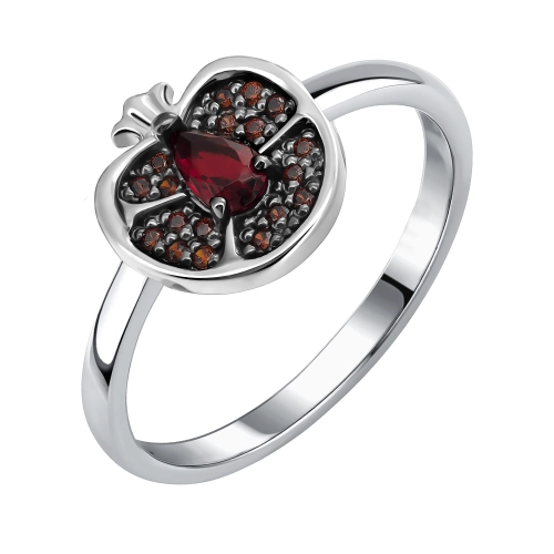 Кольцо из серебра 925 пробы с цветными фианитами