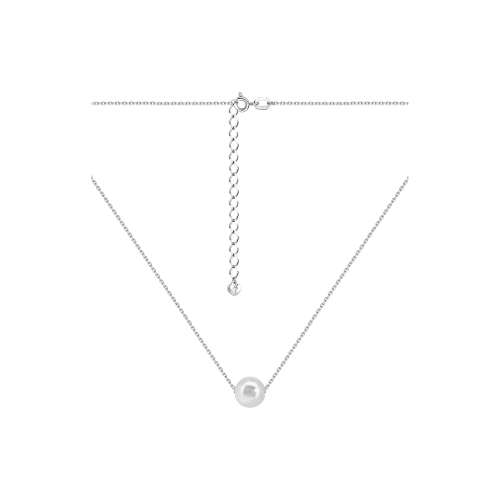 Колье из серебра 925 пробы с искусственным жемчугом