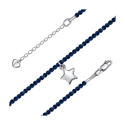 Браслет из искусственной шпинели с серебряным замком 925 пробы