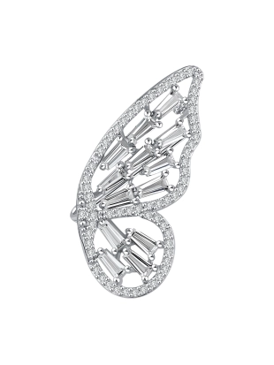 Брошь из серебра 925 пробы с фианитами