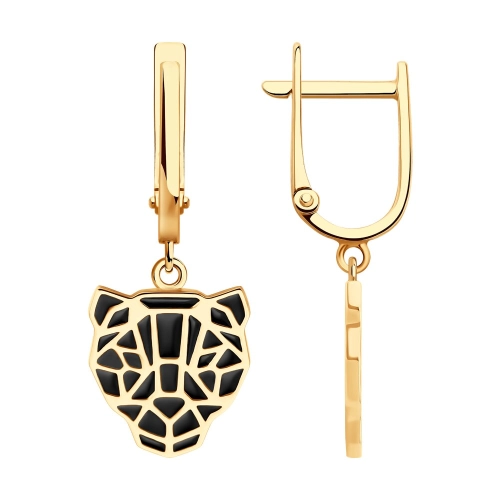 Серьги из золота 585 пробы с эмалью