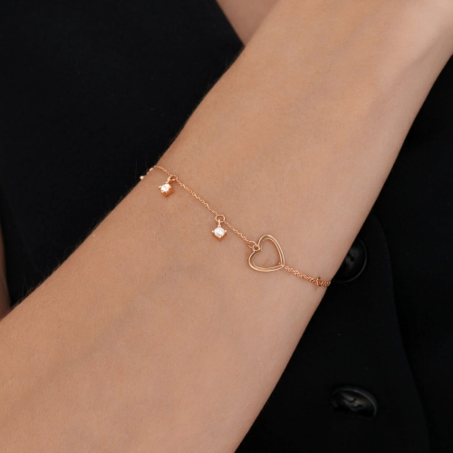 Браслет из золота 585 пробы с фианитами