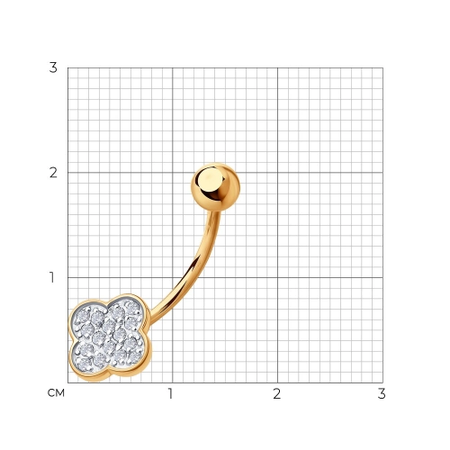 Пирсинг в пупок из золота 585 пробы
