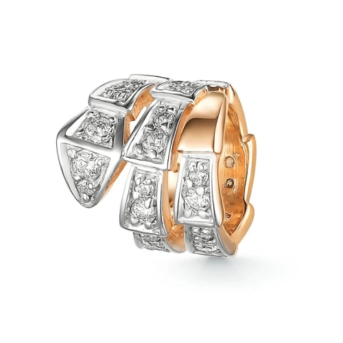 Подвеска бегунок из золота 585 пробы с фианитами