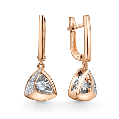 Серьги из золота 585 пробы с бриллиантами