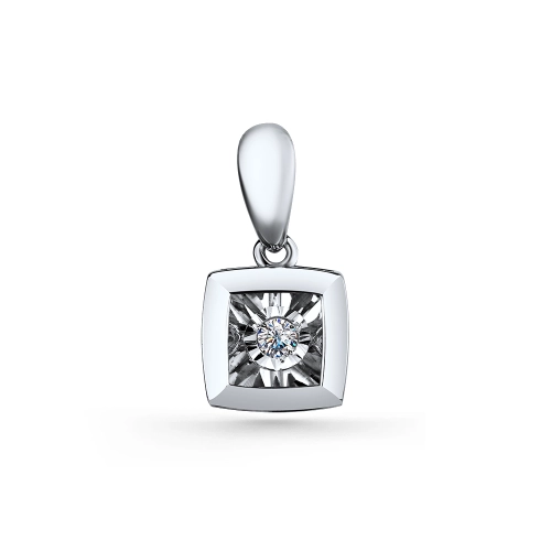Подвеска из белого золота 585 пробы с бриллиантом