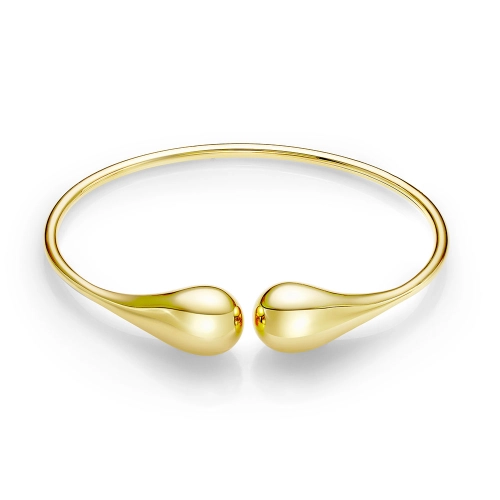 Жесткий браслет из желтого золота 585 пробы