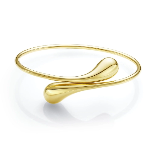 Жесткий браслет из желтого золота 585 пробы