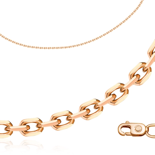 Цепь из серебра 925 пробы с позолотой