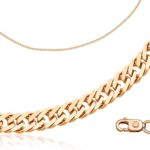 Цепь из серебра 925 пробы с позолотой