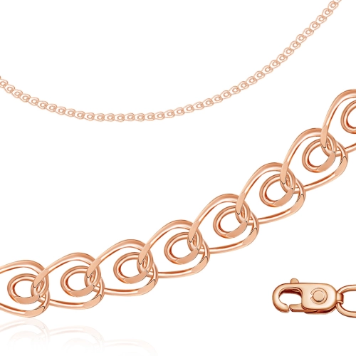 Цепь из серебра 925 пробы с позолотой