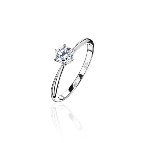 Кольцо из белого золота 585 пробы с фианитами