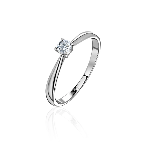 Кольцо из белого золота 585 пробы с фианитами