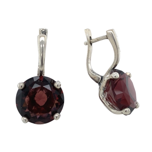 Серьги из серебра 925 пробы с искусственным кварцем