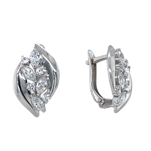 Серьги из серебра 925 пробы с фианитами