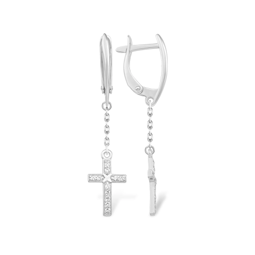Серьги из серебра 925 пробы с фианитами