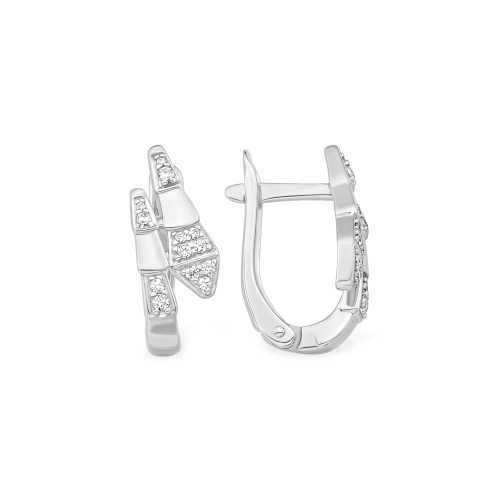 Серьги из серебра 925 пробы с фианитами