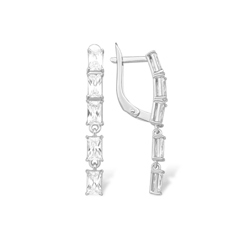 Серьги из серебра 925 пробы с фианитами