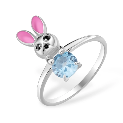 Кольцо из серебра 925 пробы с аметистом и фианитами