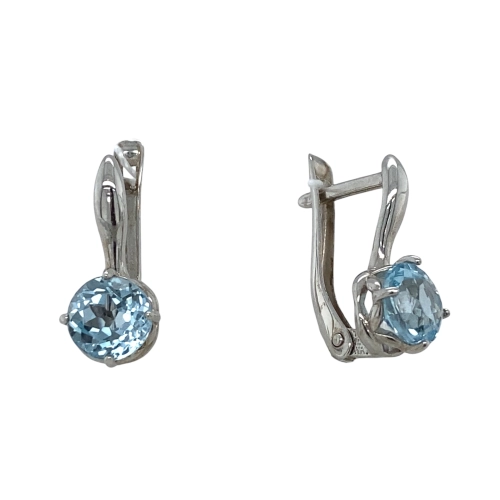 Серьги из серебра 925 пробы с топазами