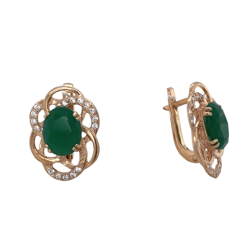 Серьги (925 п) алпанит, циркон