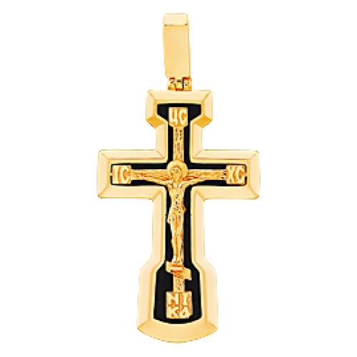 Подвеска Крест из золота 585 пробы с эмалью